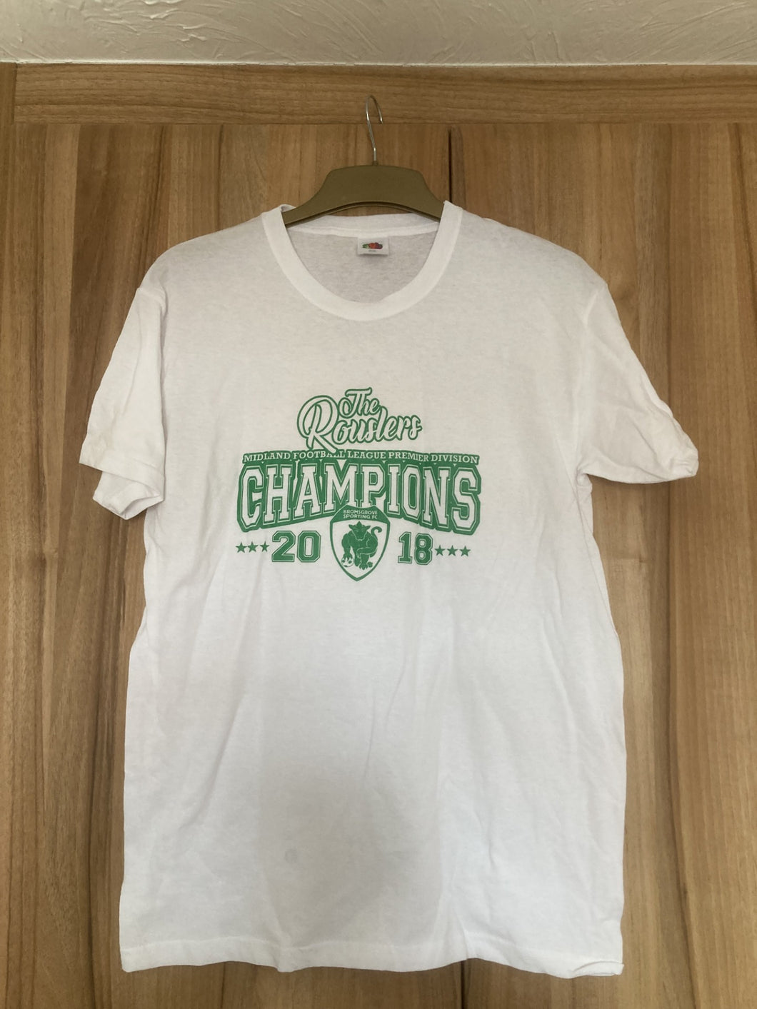 Bromsgrove Sporting White T Shirt (2018 Midland Football League Premier Division Champions 2018)